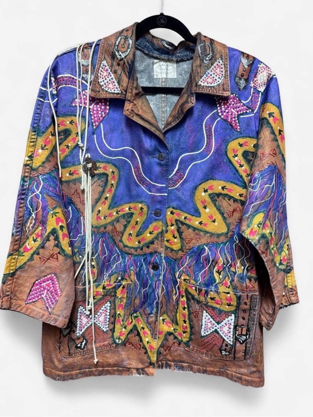Vintage GaGa Clothing of Direction Hand Painted Southwest Style Denim Jacket